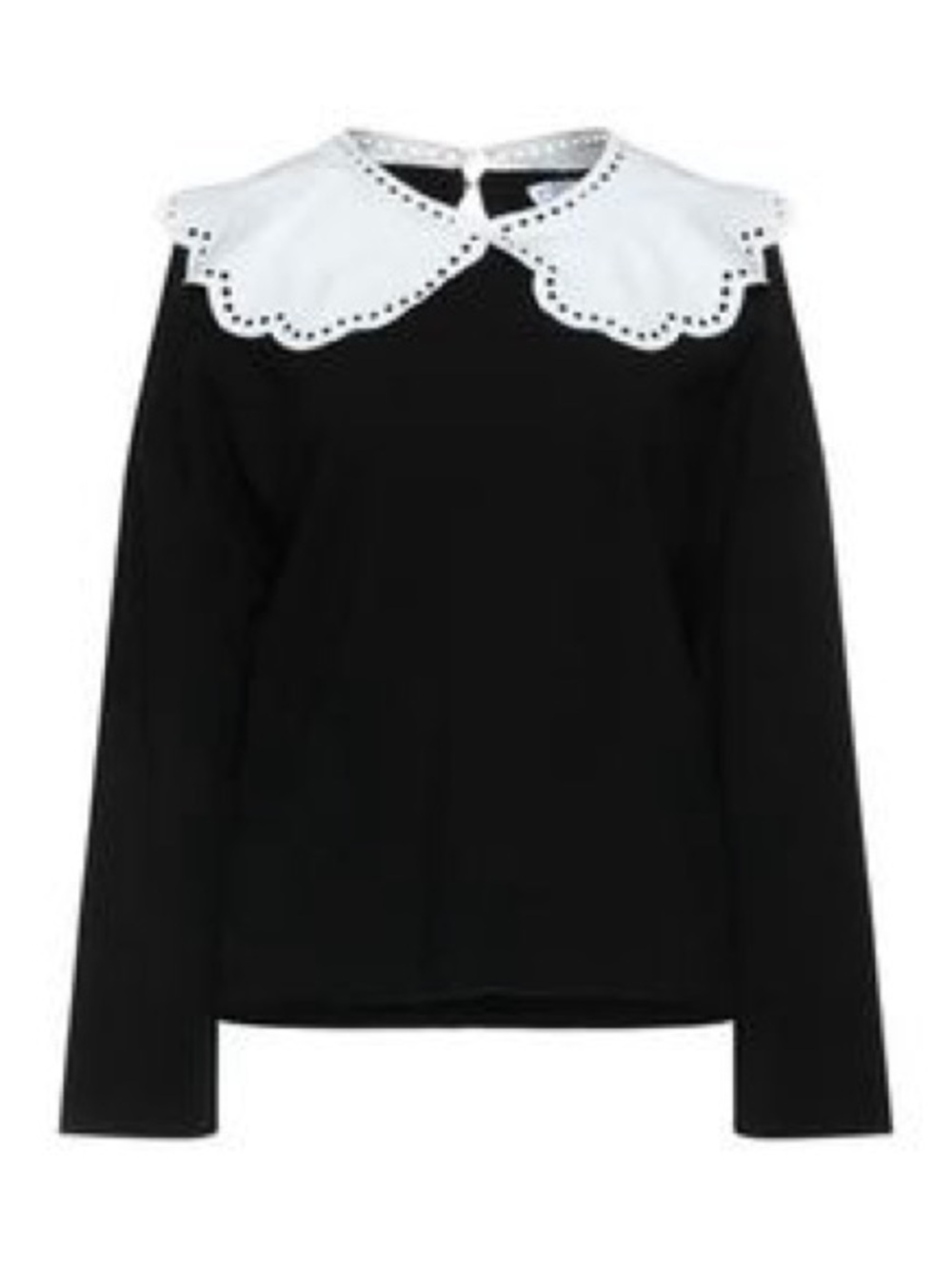 IN THE MOOD FOR LOVE Black Sweater with Detachable Eyelet Collar